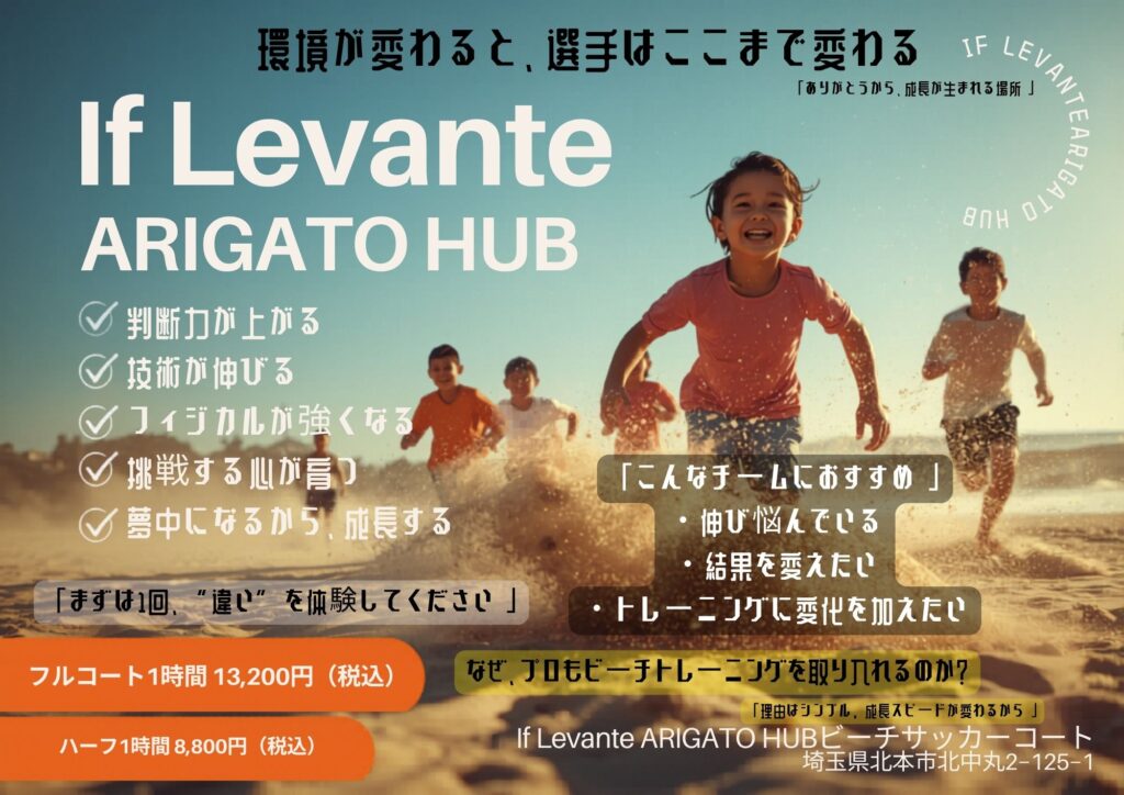 【NEWS】If Levante ARIGATO HUBビーチコートオープン